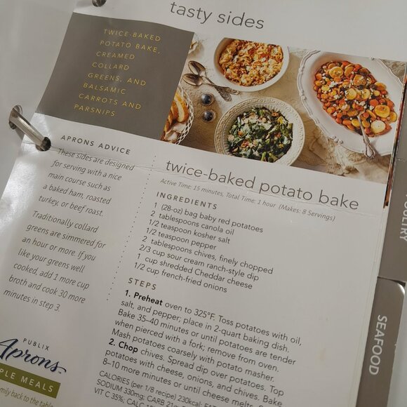 Publix Aprons Simple Meals Binder Cookbook binder Recipes Cards cook book - Picture 11 of 13